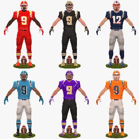3D模型-American Football Players 2020 PBR Pack model